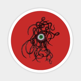 Single-Eyed Weird Cephalopoda With Numerous Tentacles Red Magnet